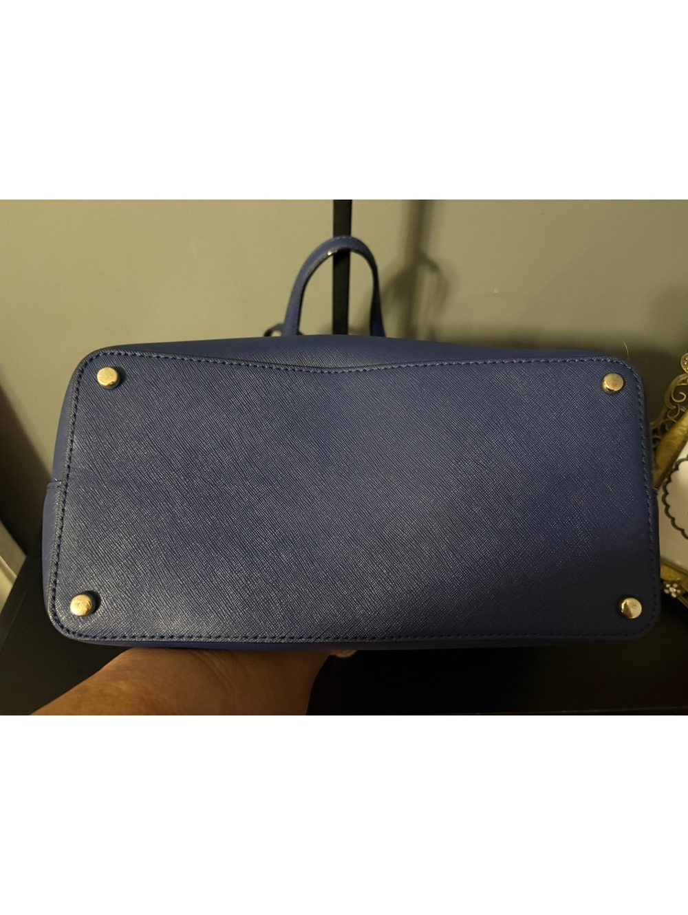 Kate Spade Daily Saffiano LeatherColorblock Top Zip Tote Bag Blue Navy - Picture 8 of 8